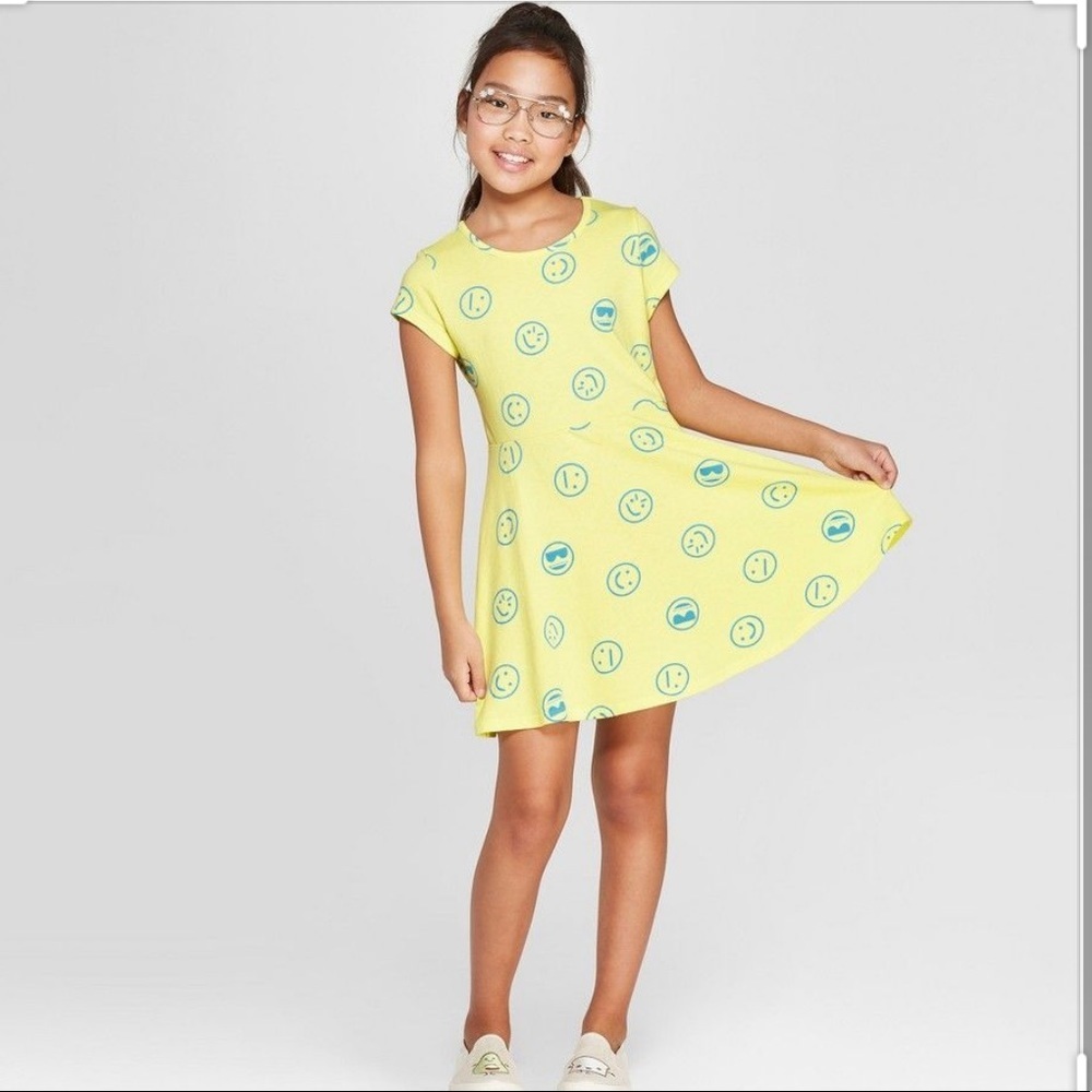 Cat & Jack Emoji Short Sleeve A-line Dress